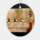 Vier Cute Chickadees Keramisch Ornament (Links)