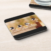 Vier Cute Chickadees Onderzetter (Linkerzijde)