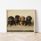 Vier Dachshond Puppies | Carl Reichert Poster