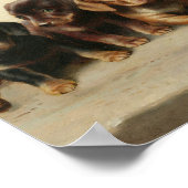 Vier Dachshond Puppies | Carl Reichert Poster (Hoek)