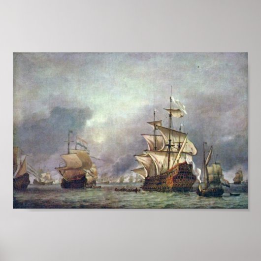 Vier dagen tijdens de strijd van 1666 gevangen gen poster (Voorkant)