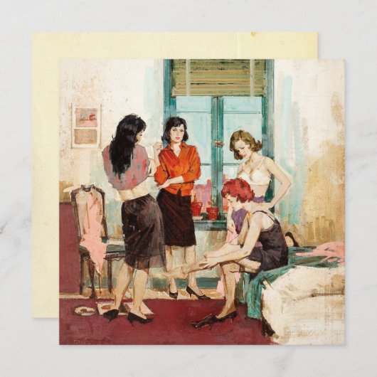  "Vier Dames" Flat Note Kaart (Voorkant / Achterkant)