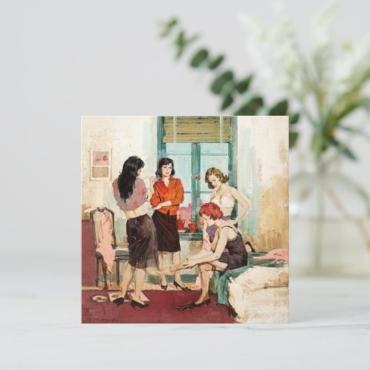  "Vier Dames" Flat Note Kaart (Staand voorkant)