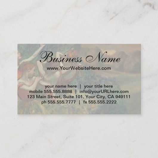 Vier danseressen van Edgar Degas Visitekaartje (Voorkant)