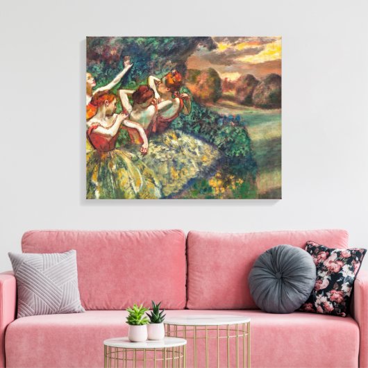 Vier dansers | Edgar Degas | Canvas Afdruk (Insitu (Woonkamer))