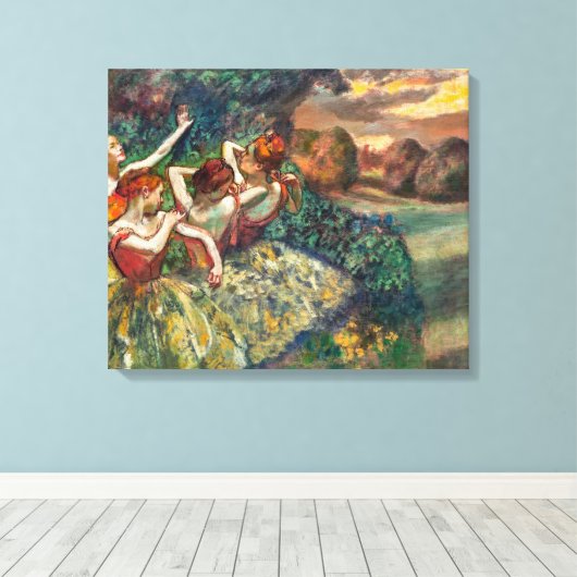 Vier dansers | Edgar Degas | Canvas Afdruk (Insitu (Houten vloer))