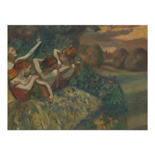 Vier dansers, impressionistische schilderkunst, Ed Perfect Poster (Voorkant)