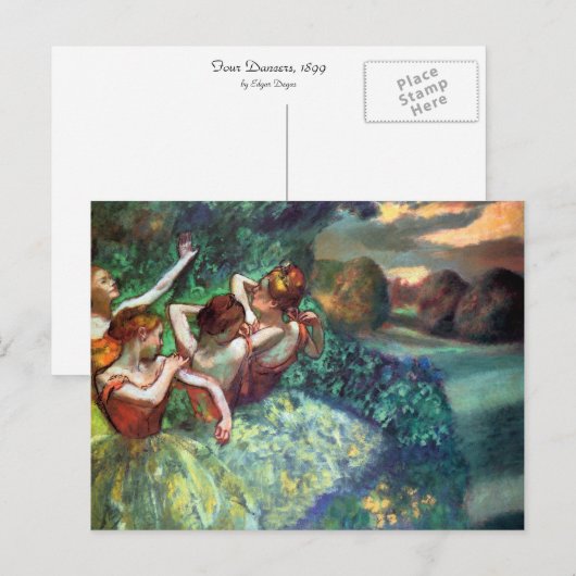 Vier dansers van Degas Briefkaart (Voorkant / Achterkant)