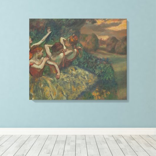 Vier dansers van Edgar Degas, Ballet Fine Art Canvas Afdruk (Insitu (Houten vloer))