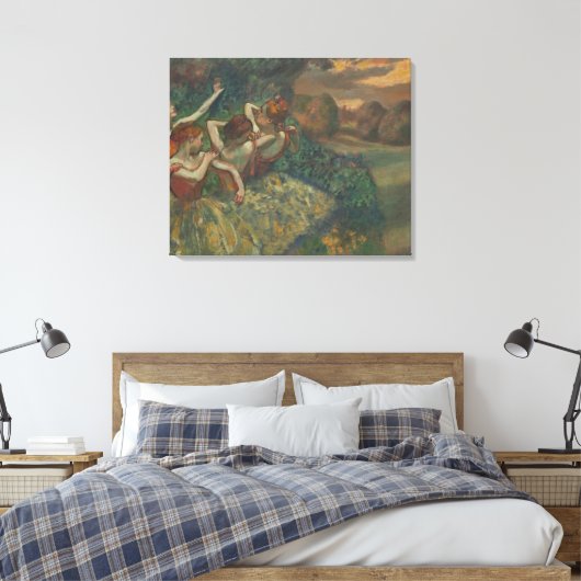 Vier dansers van Edgar Degas, Ballet Fine Art Canvas Afdruk (Insitu (Slaapkamer))