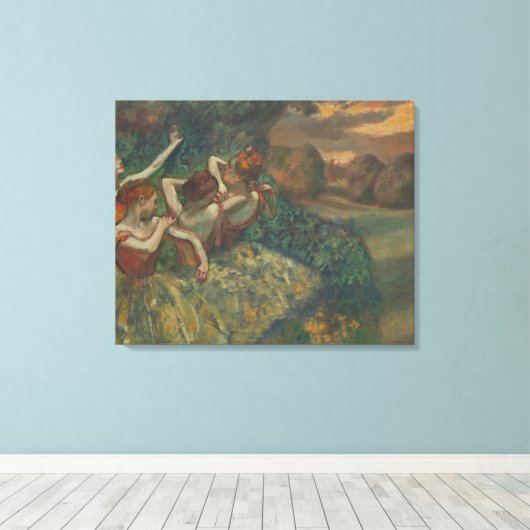 Vier dansers van Edgar Degas, Ballet Fine Art Canvas Afdruk (Insitu (Houten vloer))