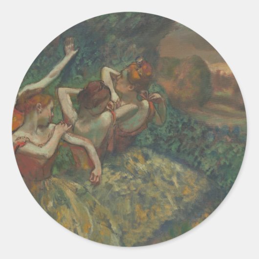 Vier dansers van Edgar Degas, Ballet Fine Art Ronde Sticker (Voorkant)
