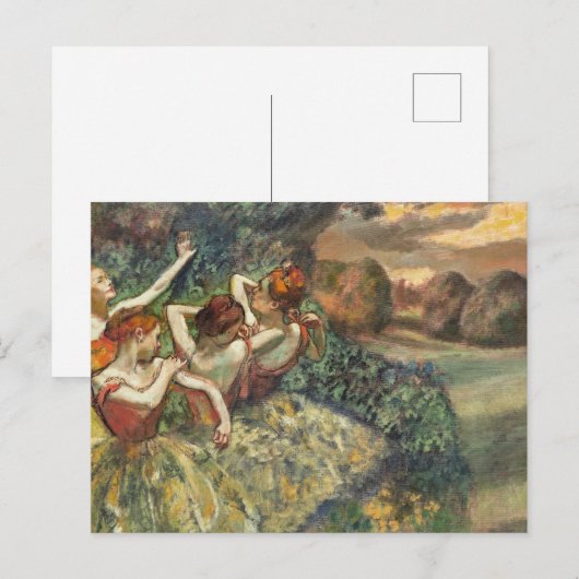 Vier dansers van Edgar Degas, klassieke balletkuns Briefkaart (Voorkant / Achterkant)