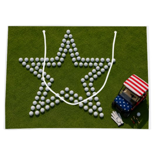 Vier de 4e Juli voor Golfer Groot Cadeauzakje (Voorkant)