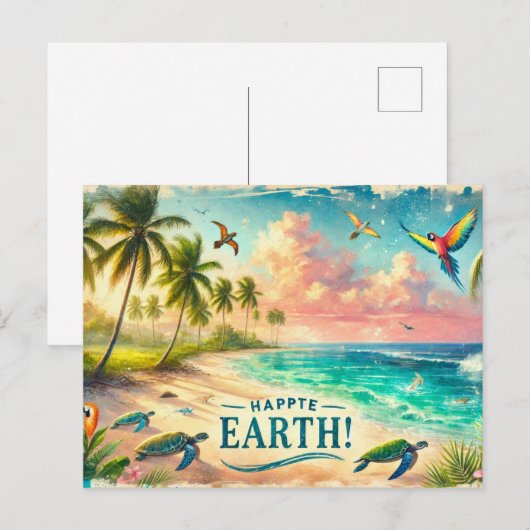 Vier de aarde, 22 april briefkaart (Voorkant / Achterkant)