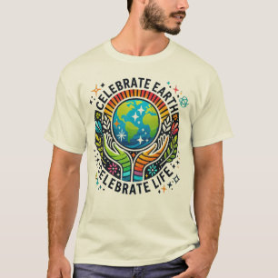Vier de aarde, vier het leven Mannen T-shirt