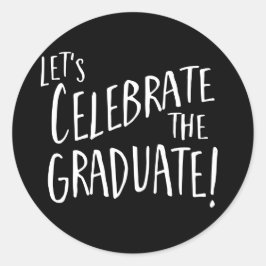 Vier de Afstuderen envelopzegel Ronde Sticker