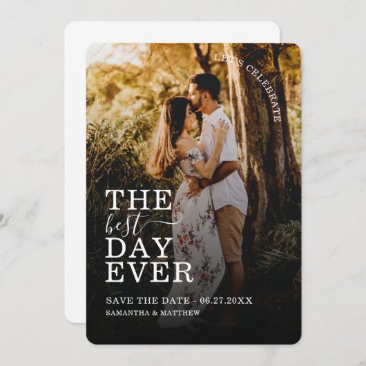 Vier de beste dag ooit om de datumfoto op te slaan (Voorkant / Achterkant)