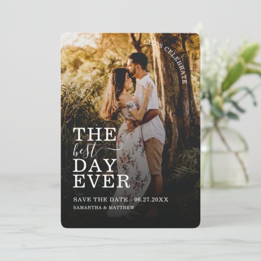 Vier de beste dag ooit om de datumfoto op te slaan (Staand voorkant)