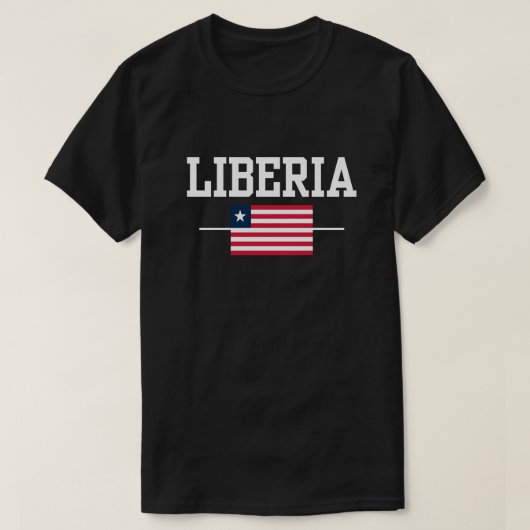 Vier de cultuur van Liberia Vlag T-shirt (Design voorkant)