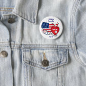 Vier de dag van de verpleegsters. USA Patriottisch Ronde Button 5,7 Cm (In situ)