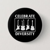 Vier de diversiteit van gitaren Grappige gitaar Ronde Button 5,7 Cm (Voorkant)