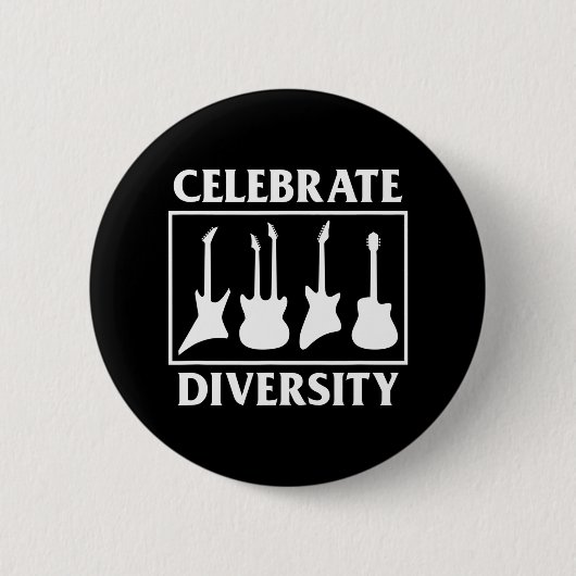 Vier de diversiteit van gitaren Grappige gitaar Ronde Button 5,7 Cm (Voorkant)