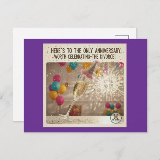 Vier de echtscheiding! f) feestdagenkaart (Voorkant / Achterkant)