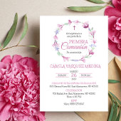 Vier de eerste heilige communie van uw meisje met  kaart