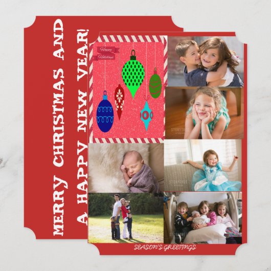 Vier de Feestdagen hangende Ornamenten Feestdagenkaart (Voorkant / Achterkant)