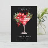 Vier de Feestdagen Kerstmis Cocktail Party Kaart (Staand voorkant)