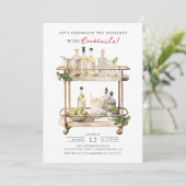 Vier de Feestdagen Kerstmis Cocktail Party Kaart (Staand voorkant)