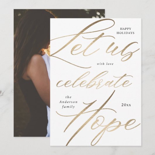 vier de foto van de de feestdag van het groenboek  feestdagenkaart (Voorkant / Achterkant)