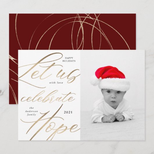 vier de foto van de de feestdag van het groenboek  feestdagenkaart (Voorkant / Achterkant)