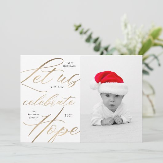 vier de foto van de de feestdag van het groenboek  feestdagenkaart (Staand voorkant)