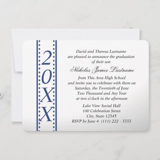 Vier de foto van het Afstuderen Blauw Afstuderen Kaart (Achterkant)