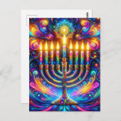 Vier de geest van Chanoeka Briefkaart (Voorkant / Achterkant)