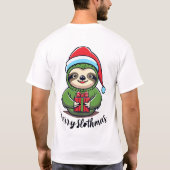 Vier de geest van Christmas Magic Sloth T-shirt (Achterkant)