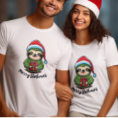 Vier de geest van Christmas Magic Sloth T-shirt
