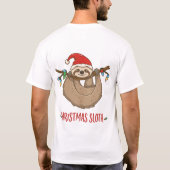 Vier de geest van Kerstmis Happy Sloth T-shirt (Achterkant)