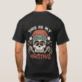 Vier de geest van Kerstmis Zwarte Schedel T-shirt (Achterkant)