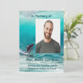 Vier de herdenkingsdienst Wave Surfer Water Kaart (Staand voorkant)