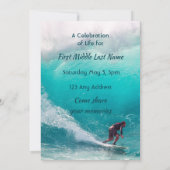 Vier de herdenkingsdienst Wave Surfer Water Kaart (Achterkant)