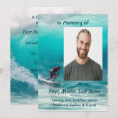 Vier de herdenkingsdienst Wave Surfer Water Kaart (Voorkant / Achterkant)