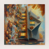 Vier de herfst Bounty met Cosy Charm Legpuzzel (Horizontaal)