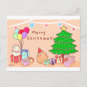 Vier de kerst feestdagenkaart