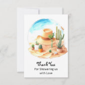 Vier de kleine cowboy: Western Baby shower Bedankkaart (Voorkant)