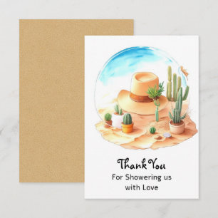 Vier de kleine cowboy: Western Baby shower Bedankkaart