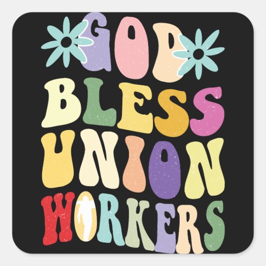 Vier de kracht van solidariteit vierkante sticker (Voorkant)