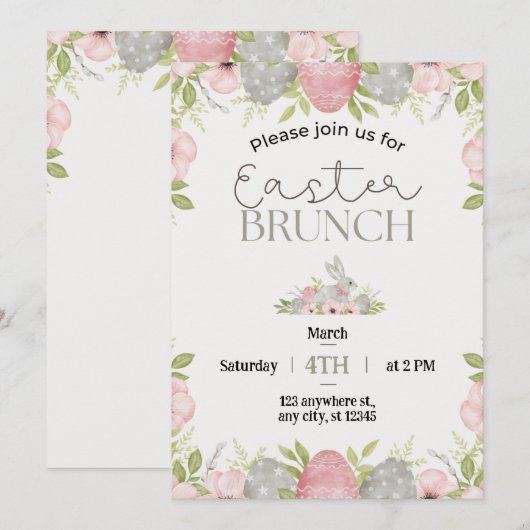 Vier de lente met een heerlijke paasbrunch! feestdagenkaart (Voorkant / Achterkant)